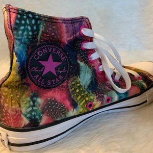 Rainbow Feather High Top Converse